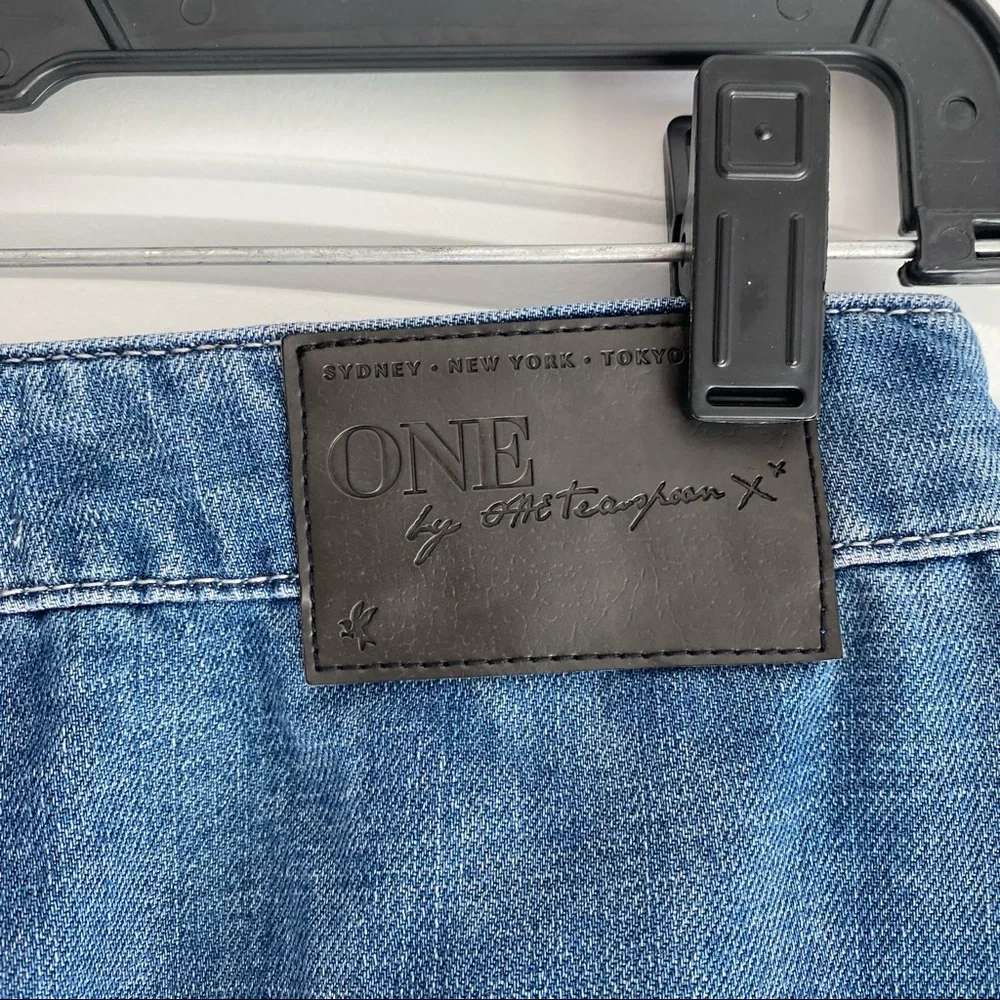 One Teaspoon Blue Denim A-Line Skirt - Picture 8 of 15